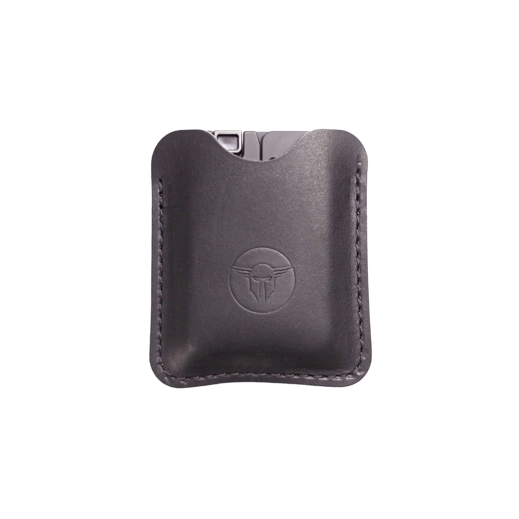 B-Front-Full.jpg LIFECARD LEATHER SLEEVE - BLACK - Image 1